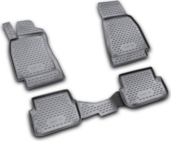 Set covorase cauciuc negre tip tavita 3D Premium/personalizate compatibil Audi A6 III 6 2006-2011 
