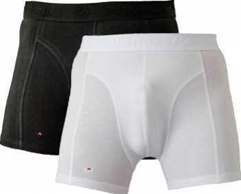 Set de boxeri 2 perechi - Newtone - Cu banda elastica cu logo in talie - Negru si Alb - S 