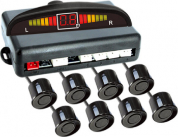 Set senzori de parcare fata-spate cu 8 senzori afisaj cu LED si semnal acustic 21.5 mm raza de actiune 0-2m 