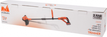 Trimmer EVO cu acumulator Li-Ion 4000 mAh 18V 7200 rpm diametru 300mm fir 1.6 mm