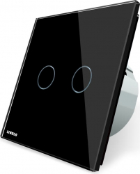 Intrerupator dublu cu touch Livolo din sticla Negru 