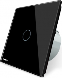 Intrerupator wireless cu variator cu touch Livolo din sticla Negru 