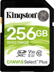 SD Card Kingston 256GB Canvas Select Plus Clasa 10 UHS-I R/W 100/85 MB/s Format: exFAT sds2/256gb 