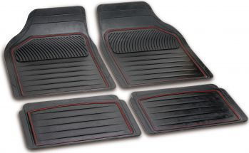 SET 4 BUCATI COVORASE CAUCIUC UNIVERSALE PERFECT NEGRU/ROSU 
