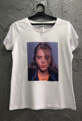 Tricou dama cu billie eilish alb xs 