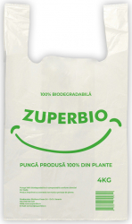 Set 100 pungi biodegradabile Zuperbio 4kg 27 x 50 cm 