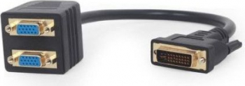 Cablu splitter pasiv DVI Tata - 2 x VGA Mama splitter 0.3 m A-DVI-2VGA-01 