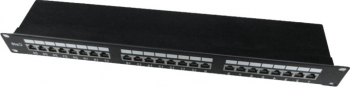 GEMBIRD NPP-C624-002 Gembird 19 patch panel 24 port 1U cat.6 with rear cable management black 
