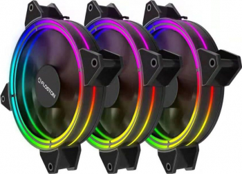 Diploma Berry Disability Floston Halo RGB Rainbow Three Fan Pack 120mm PWM la DOMO