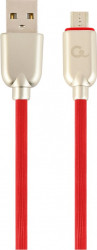 GEMBIRD CC-USB2R-AMmBM-2M-R Gembird Premium rubber Micro-USB charging and data cable 2m red