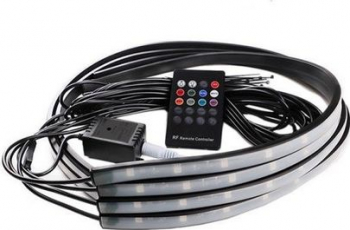 Kit iluminare ambientala cu LED pentru exterior masina multicolor cu telecomanda 