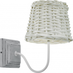 Aplica abajur lemn EGLO DOVENBY 43241 E14 1X40W Alb patina alba 
