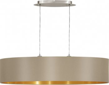 Lustra textila EGLO MASERLO 31618 E27 2X60W Nichel mat taupe auriu