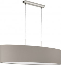 Lustra textila EGLO PASTERI 31585 E27 2X60W Nichel mat taupe 