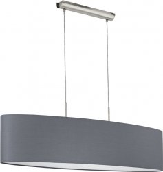 Lustra textila EGLO PASTERI 31586 E27 2X60W Nichel mat gri 