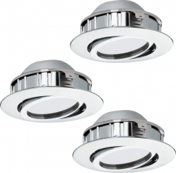 Set 3 spoturi incastrate dimmabile EGLO PINEDA 95858 LED 3X6W 3X500lm 3000K and Ø 84mm Crom