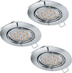 Set 3 spoturi incastrate EGLO PENETO 94407 GU10 3X5W and Ø 87mm Crom