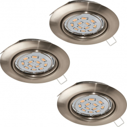 Set 3 spoturi incastrate EGLO PENETO 94408 GU10 3X5W and Ø 87mm Nichel mat 