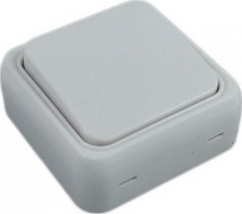 Intrerupator mini Raulconstruct IP44 PT alb aplicat simplu 