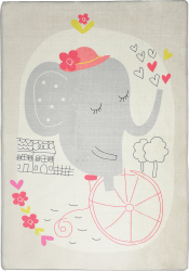 Covor Copii ELEPHANTS BIKE GRI 100 cm x 160 cm Casafun 