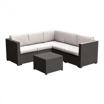 Set de gradina din ratan 2 piese maro/bej MERIZ 