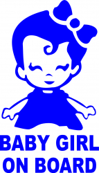 Sticker auto baby girl on board culoare albastra