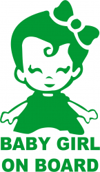 Sticker auto baby girl on board culoare verde 