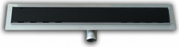 Rigola dus GEHLER 600 mm din inox cu gratar din sticla neagra securizata 