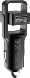 Incarcator auto Platinet PLCRRT2-DC rotativ cu 2 porturi USB 4.8A protectie la scurt circuit negru 