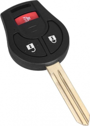 Carcasa cheie compatibil Nissan 2 butoane +1 buton panica cu locas baterie negru 