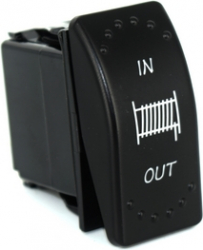 Intrerupator electric IN / OUT cu martor avertizare luminos 5 PINI 12-24 V 10-20A 
