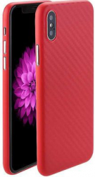 Husa de protectie pentru spate din termoplastic - carbon pentru iPhone X capac de protectie carcasa bumper Rosu SHO007 