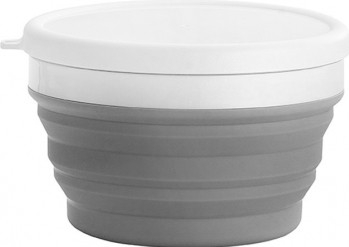 Bol Pliabil 950 ml Silicon Gri cu Capac 