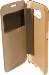 Husa super slim pentru Samsung Galaxy S6 cu fereastra protectie spate capac de protectie husa de protectie bumper Auriu SHO202 