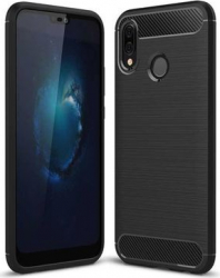 Husa de protectie cu insertii carbon pentru Huawei P20 Lite protectie spate bumper capac de protectie Negru SHO671 