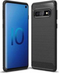 Husa protectie spate carbon soft silicon pentru Samsung Galaxy S10 capac de protectie bumper Negru SHO693 
