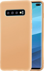 Husa protectie spate silicon pentru Samsung Galaxy S10 bumper ultraslim Crem SHO845 