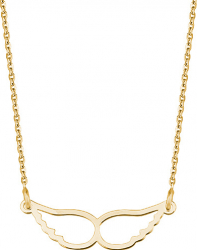 Colier pandantiv aripi argint 925 placat cu aur galben 