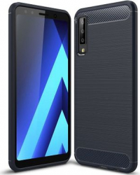 Husa de protectie cu insertii carbon pentru Samsung Galaxy A70 protectie spate bumper capac de protectie Negru SHO890 