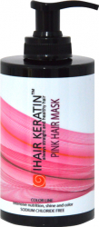 Masca coloranta roz 300 ml Ihair Keratin