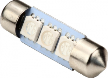 Bec LED sofit 39mm 3 SMD 5050 12V lumina alba 