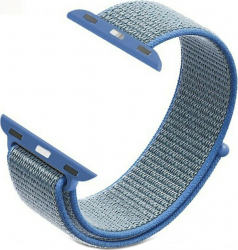 Curea compatibila Apple Watch 42/44mm nylon albastru/gri 