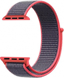 Curea compatibila Apple Watch 42/44mm nylon roz/gri 