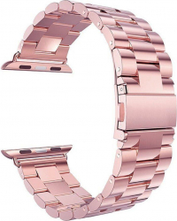 Curea compatibila Apple Watch metalica 42/44mm roz 
