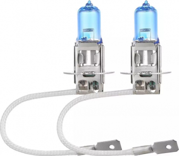 Set 2 becuri Halogen H3 100W +130 Intensitate - LONG LIFE OEM Quality alb xenon