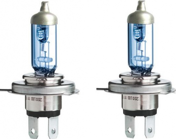 Set 2 becuri Halogen H4 55W +100 Intensitate - LONG LIFE OEM Quality alb xenon 