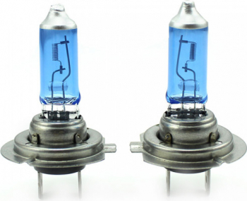 Set 2 becuri Halogen H7 100W +130 Intensitate - LONG LIFE alb quartz