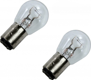 Set 2 becuri P21/4W/BAZ15D 12V 4W alb sticla Quartz dublu filament 