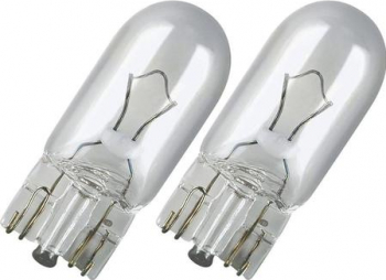 Set 2 becuri W5W/ T10 cod vechi W2.1x9 5d 12V 5W alb sticla Quartz 36 mm 
