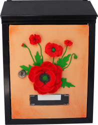 Cutie postala cu Maci Handmade rezistenta la intemperii pentru gard sau perete 